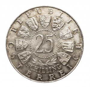 Austria, Second Republic since 1945, 25 shillings 1957, 800th anniversary - Mariazell Basilica