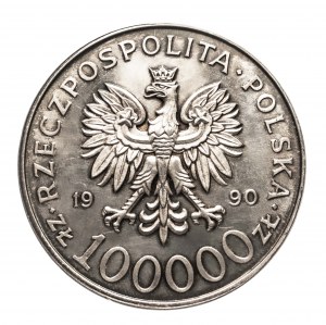 Polonia, Repubblica di Polonia dal 1989, 100000 zloty 1990, Solidarność tipo A