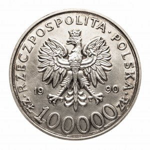 Polsko, Polská republika od roku 1989, 100000 zlotých 1990, Solidarita typ A