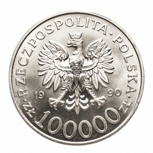 Polonia, Repubblica di Polonia dal 1989, 100000 zloty 1990, Solidarność tipo A