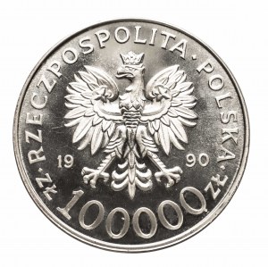 Polska, Rzeczpospolita Polska od 1989 roku, 100000 złotych 1990, Solidarność typ A