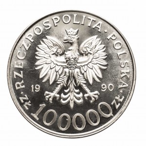 Poľsko, Poľská republika od roku 1989, 100000 zlotých 1990, Solidarita typ A