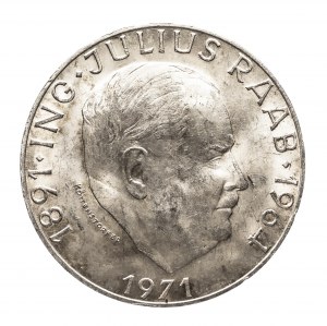 Austria, Druga Republika od 1945 roku, 25 szylingów 1971, 80. rocznica urodzin Juliusa Raaba