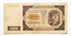 Poľsko, PRL (1944-1989), 500 ZŁOTYCH 1.07.1948, séria AI