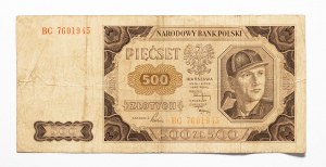 Polska, PRL (1944-1989), 500 ZŁOTYCH 1.07.1948, seria BC