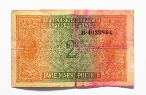 Varšavská generální vláda, 2 polské marky 9.12.1916, Všeobecná, Série B