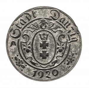 Free City of Danzig (1920-1939), 10 1920 fenigs, zinc, 57 pearls, Danzig