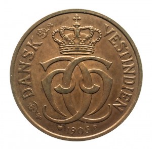 Antilles danoises, 2 cents 1905, Copenhague