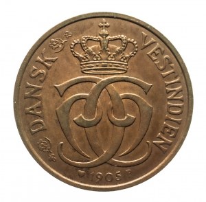 Dánska Západná India, 2 centy 1905, Kodaň