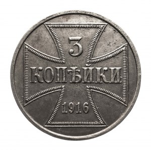 Polsko, mince německých okupačních úřadů pro východní území, 3 kopějky 1916 A, Berlín