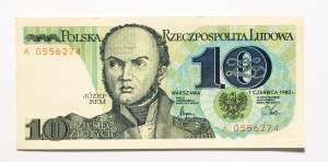 Poľsko, PRL (1944-1989), 10 ZŁOTYCH 1.06.1982, séria A