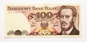 Pologne, PRL (1944-1989), 100 ZŁOTYCH 17.05.1976, série BC