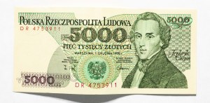 Polska, PRL (1944-1989), 5000 ZŁOTYCH 1.12.1988, seria DR