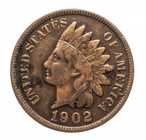 Spojené štáty americké (USA), 1 cent 1902, typ Indian's Head, Philadelphia