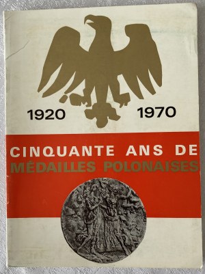 Katalog polských medailí z výstavy v Paříži v roce 1971 spolu s pozvánkou Valeryho Giscarda D'estainga