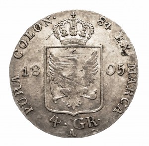 Allemagne, Prusse, Frédéric Guillaume III (1797-1840), 4 pennies (1/6 thaler) 1805 A, Berlin