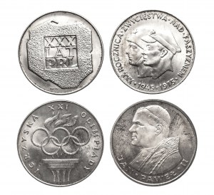 Polska, PRL (1944-1989), zestaw srebrnych monet okolicznościowych 1974-1982