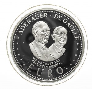 Germany, Adenauer and De Gaulle - Fathers of a United Europe, fine silver