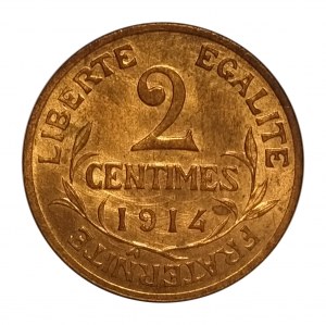 France, Third Republic (1870-1941), 2 centymy 1914, Paris