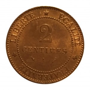 Francúzsko, Tretia republika (1870-1941), 2 centimes 1890, Paríž