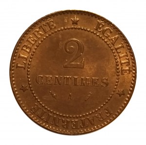 France, Third Republic (1870-1941), 2 centimes 1890, Paris