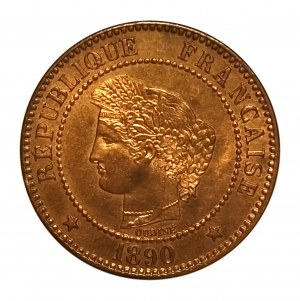 Francúzsko, Tretia republika (1870-1941), 2 centimes 1890, Paríž