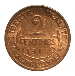 Frankreich, Dritte Republik (1870-1941), 2 Centimes 1911, Paris