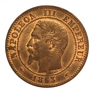 Francie, Napoleon III (1852-1870) 2 centimy 1853 A, Paříž
