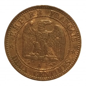 Francúzsko, Napoleon III (1852-1870) 2 centimes 1857 A, Paríž