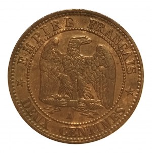 Francie, Napoleon III (1852-1870) 2 centimes 1857 A, Paříž