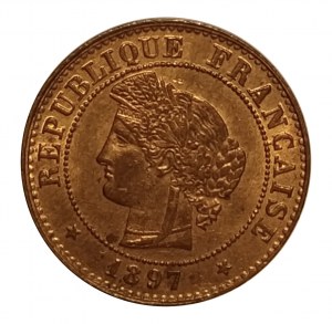Francja, Trzecia Republika (1870-1941), 1 centym 1897 A, Paryż