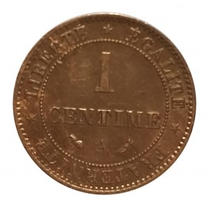 France, Third Republic (1870-1941), 1 centime 1896 A, Paris