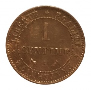 Francúzsko, Tretia republika (1870-1941), 1 centim 1896 A, Paríž