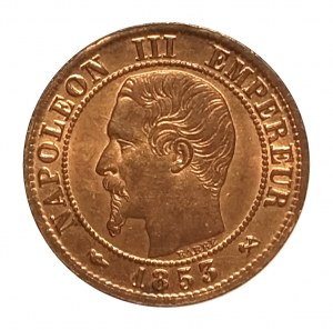 Francia, Napoleone III (1852-1870), 1¢ 1853 B, Rouen
