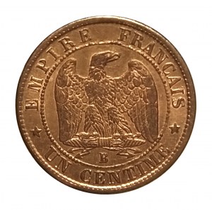 Francie, Napoleon III (1852-1870), 1¢ 1853 B, Rouen