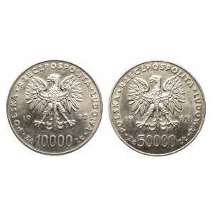 Polska, PRL (1944-1989), zestaw 2 monet: Jan Paweł II, Józef Piłsudski