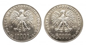 Poland, People's Republic of Poland (1944-1989), set of 2 coins: John Paul II, Jozef Pilsudski