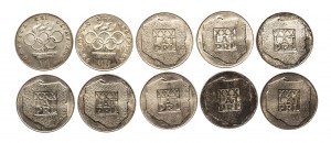 Polen, PRL (1944-1989), 200 Zloty - Satz von 10 Stück, Karte, Olympiade