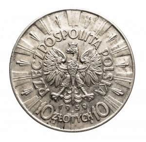 Poland, Second Republic (1918-1939), 10 gold 1939, Pilsudski, Warsaw