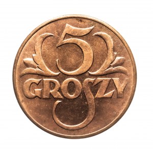 Poland, Second Republic (1918-1939), 5 groszy 1939, Warsaw