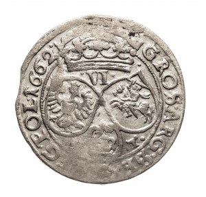 Pologne, Jan II Casimir Vasa (1648-1668), six pence 1662 AT, Cracovie
