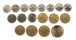 Finnland, Kursmünzensatz 1952-1975, 18 Stück.