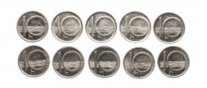 Czech Republic, set of 10 halvers 1993-2003, 10 pieces.