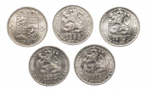 Cecoslovacchia, set di 5 aureole 1977-1991, 5 pezzi.