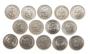 Czechoslovakia, set of 10 haler 1953-1971, 14 pieces.