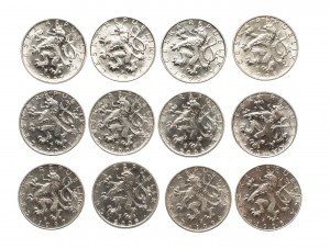 Czech Republic, set of 50 halvers 1993-2007, 12 pieces.