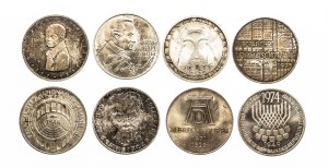 Allemagne, série de 5 marques 1971-1978, 8 pièces.