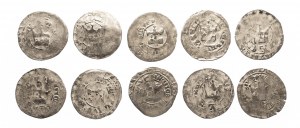 Čechy, pražské groše 14. storočie, Václav, Karel IV (10 kusov).