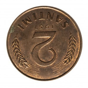 Latvia, 2 santims 1937, REPLACE