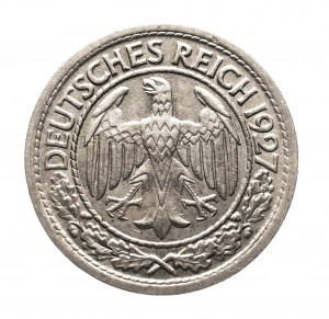 Germany, Weimar Republic (1918-1933), 50 Reichspfennig 1927 G, Karlsruhe